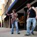 Ypsilanti residents Reed Fannin and Phil Cochran walk down State Street after the Zombie Walk on Saturday. Daniel Brenner I AnnArbor.com